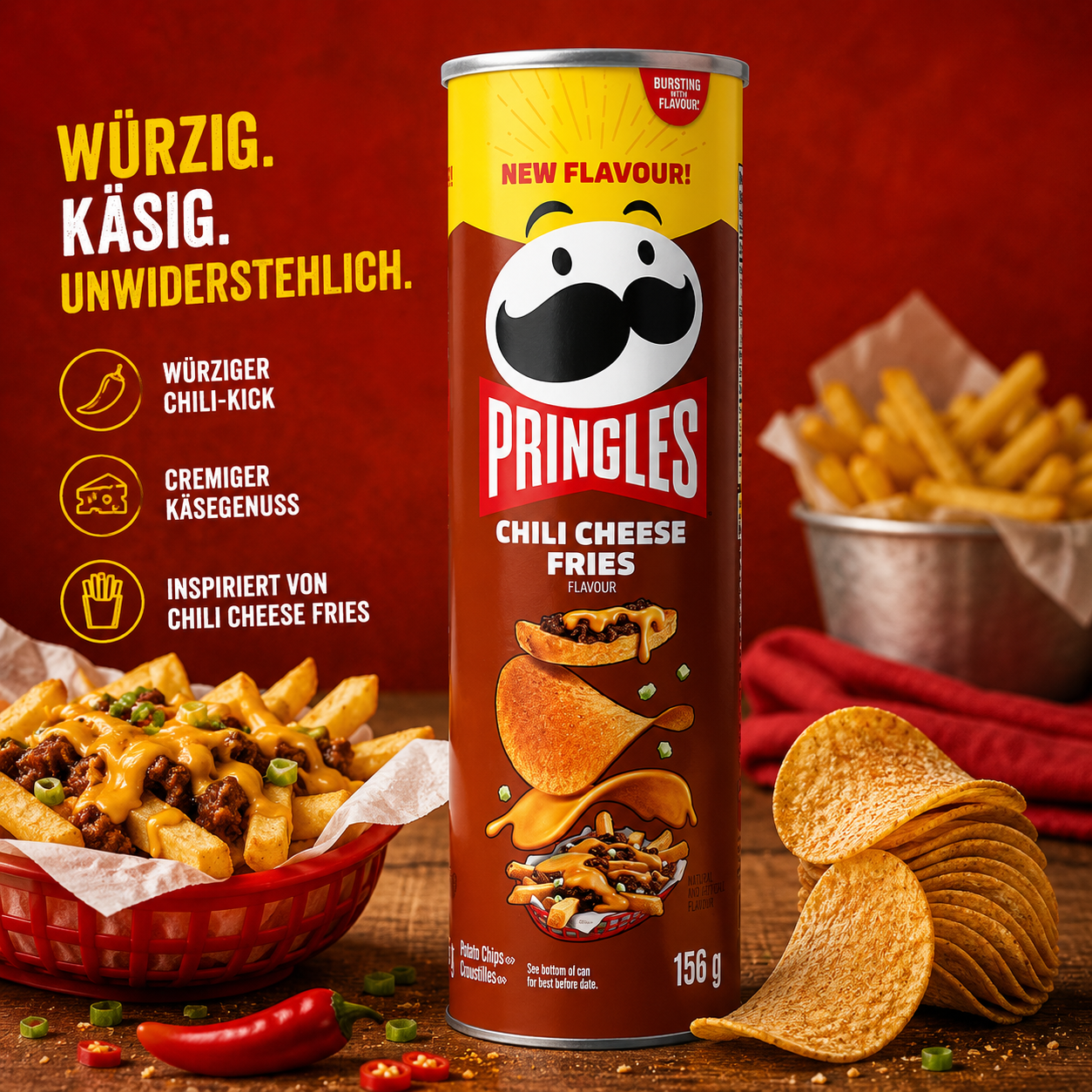 Pringles - Chips "Chili Cheese Fries" (158 g)