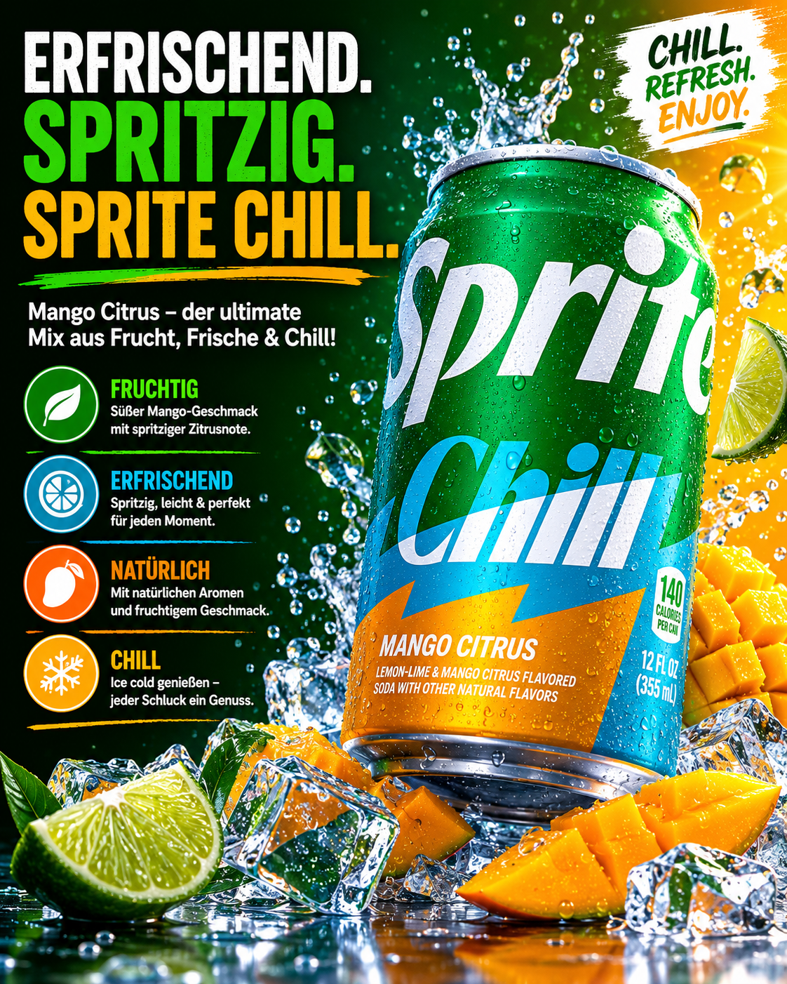 Sprite - Soda "Chill Mango Citrus" (355 ml)