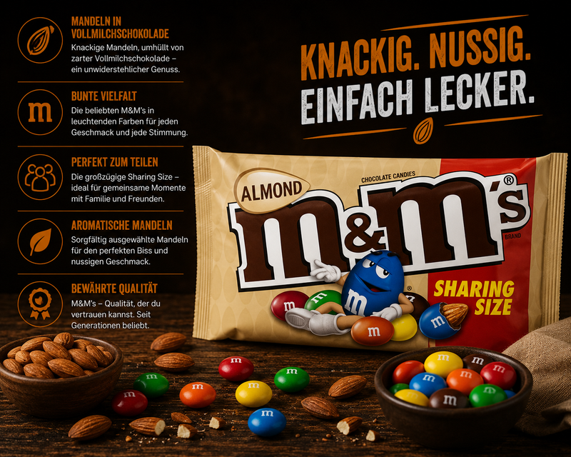 m&m's - Chocolate Candies "almond" SHARE SIZE (80,2 g)