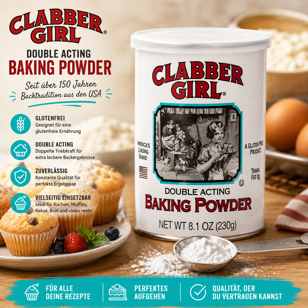 Clabber Girl - Baking Powder "Double Acting" (230 g)