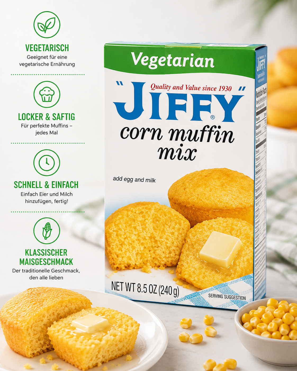 Jiffy - vegetarian Muffin Mix "Corn" (240 g)