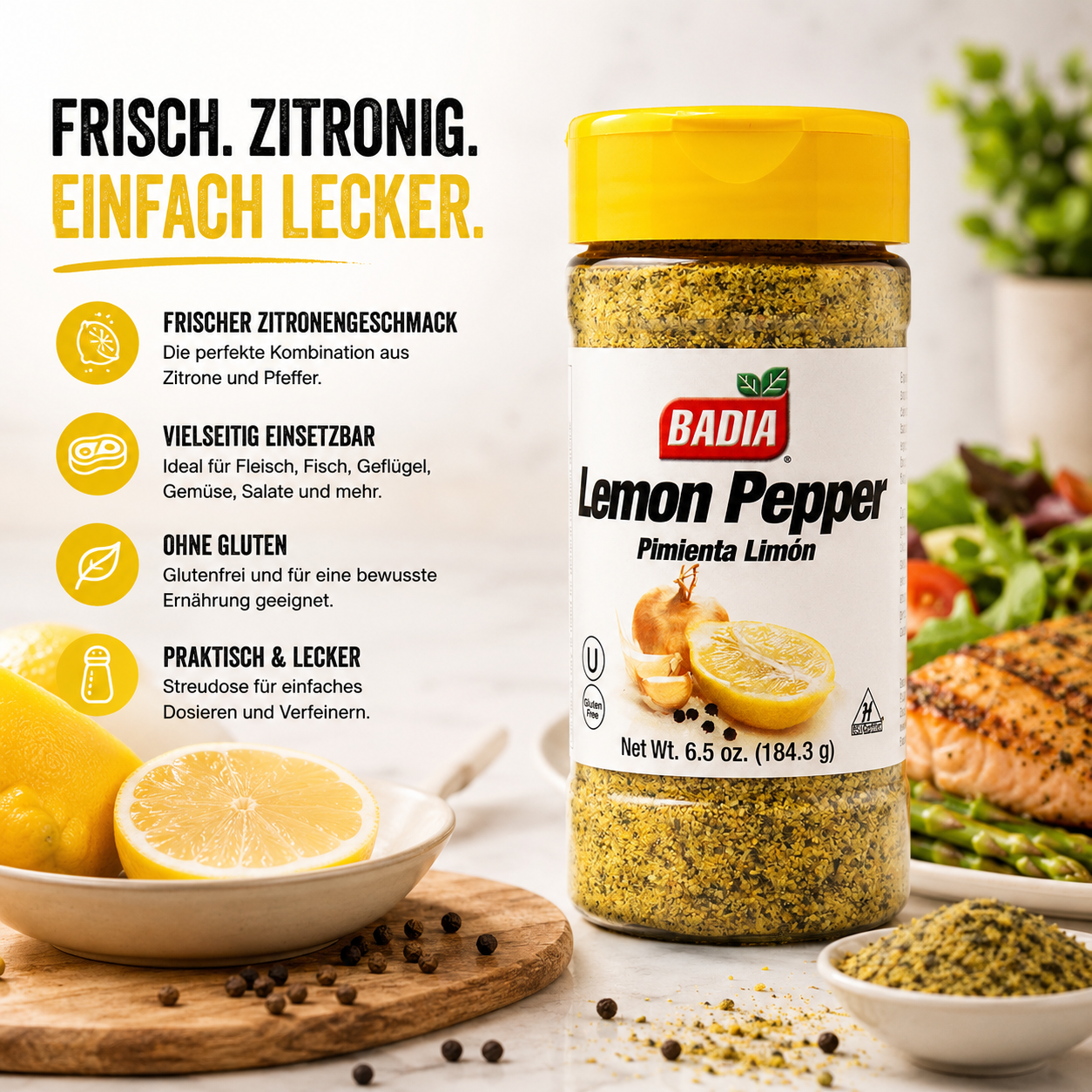 Badia - All-Purpose Seasoning "LEMON PEPPER" (184,3 g)