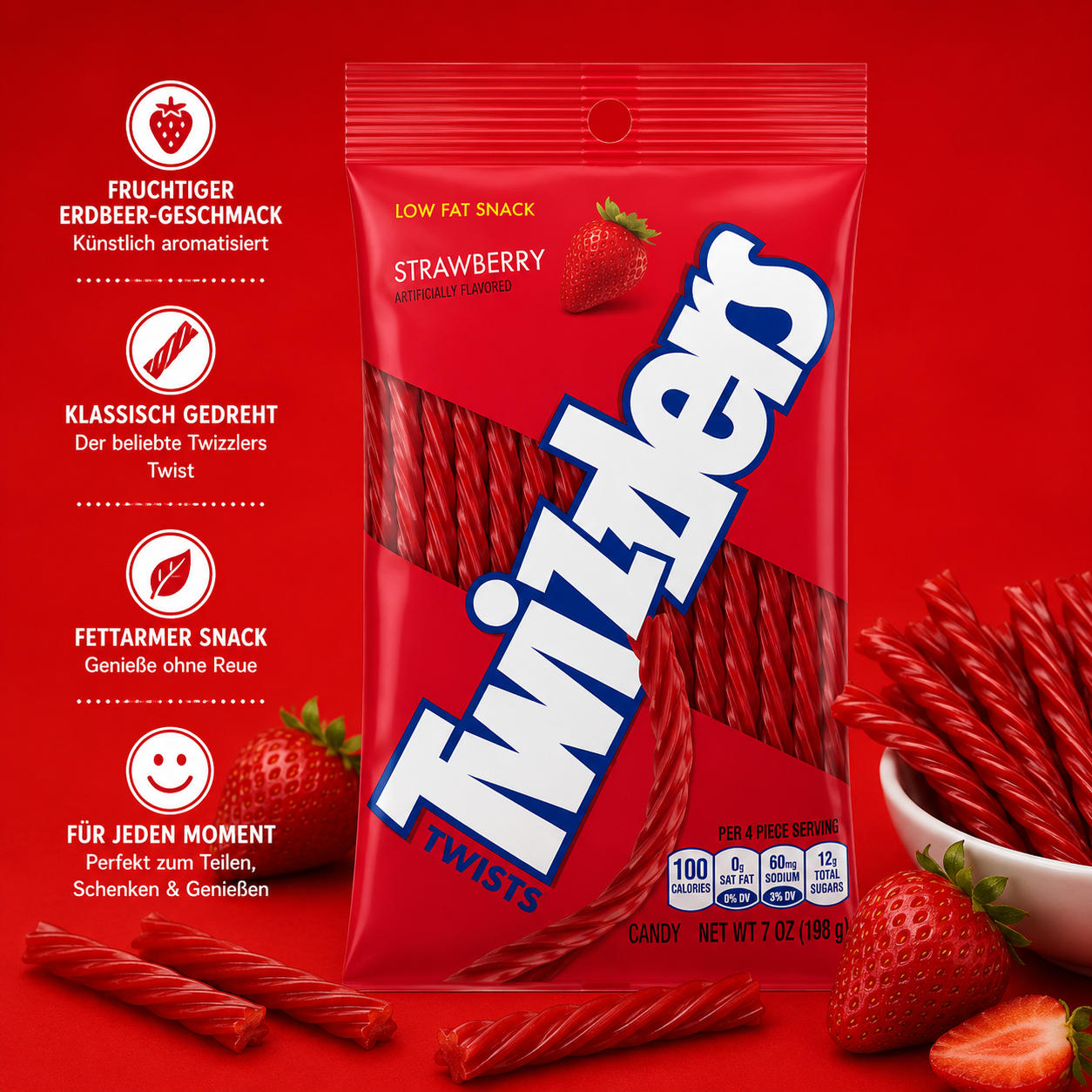 Twizzlers - Twists "Strawberry" (198 g)
