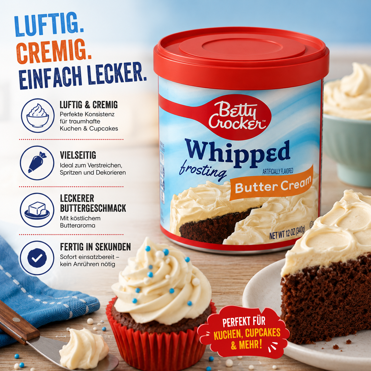 Betty Crocker - Whipped Frosting "Buttercream" (340 g)