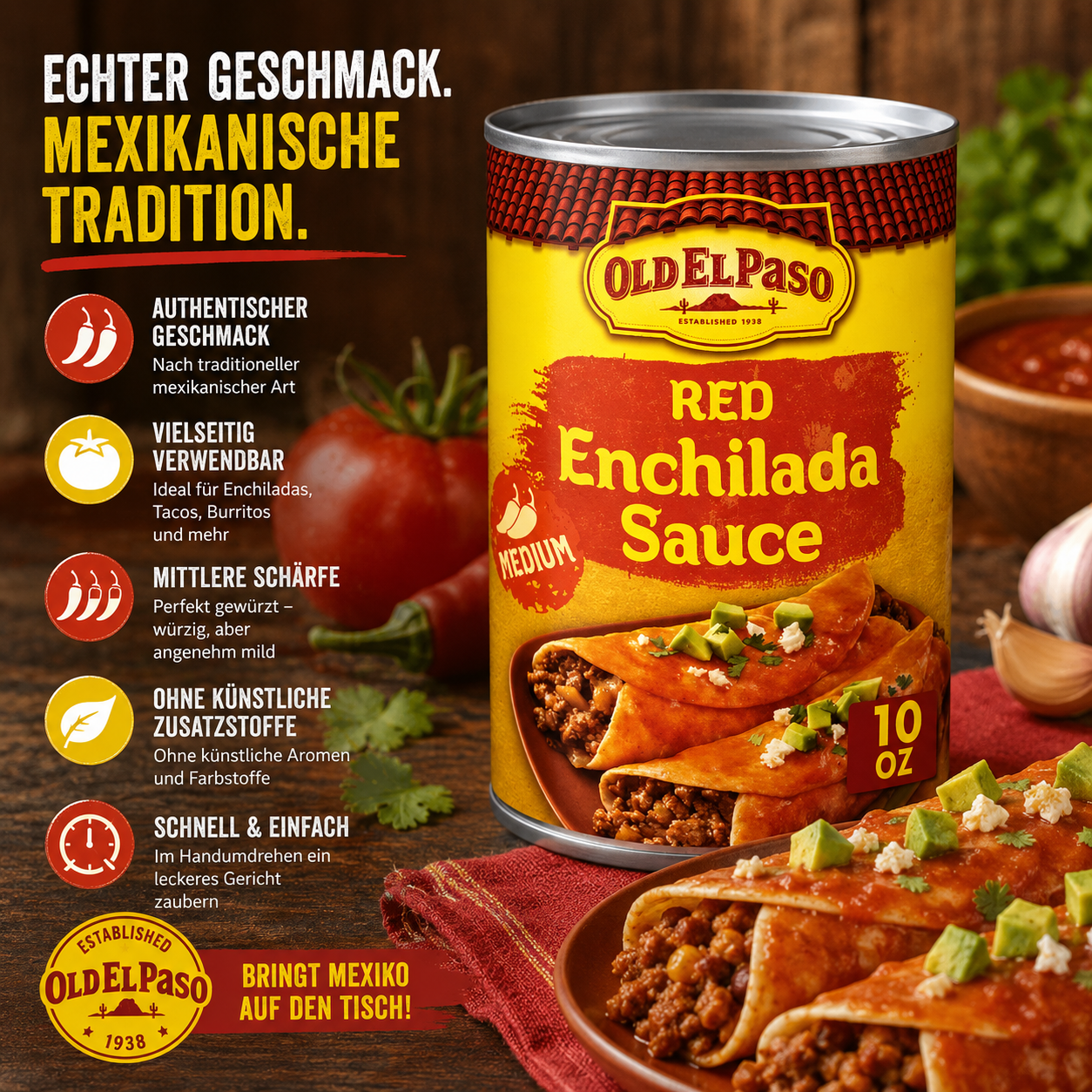 Old El Paso - "RED Enchilada Sauce MEDIUM" (283 g)