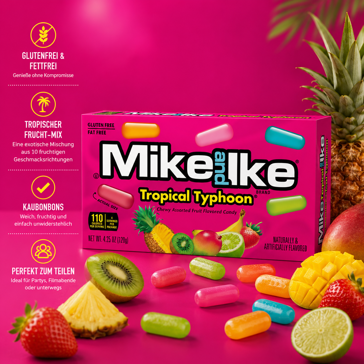 Mike and Ike - Chewy Flavored Candy "Tropical Typhoon" (120 g)