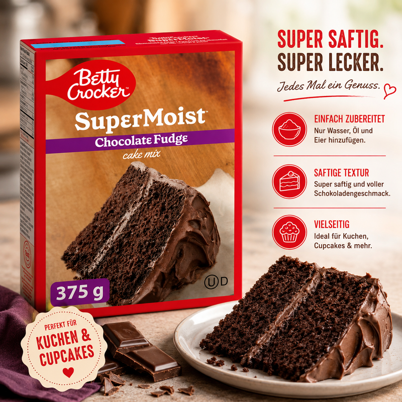 Betty Crocker - Super Moist Cake Mix "Chocolate Fudge" (375 g)