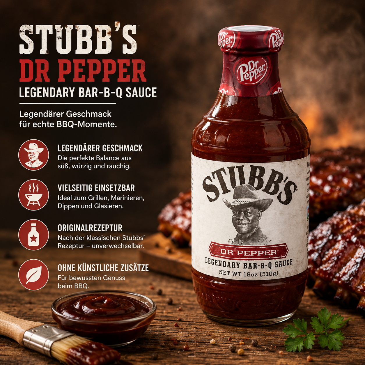 Stubb's - Legendary Bar-B-Q Sauce "Dr Pepper" (450 ml)