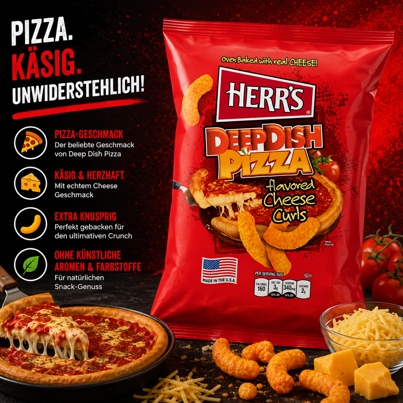 Herr's - flavored Cheese Curls "Deep Dish Pizza" (170,0 g)