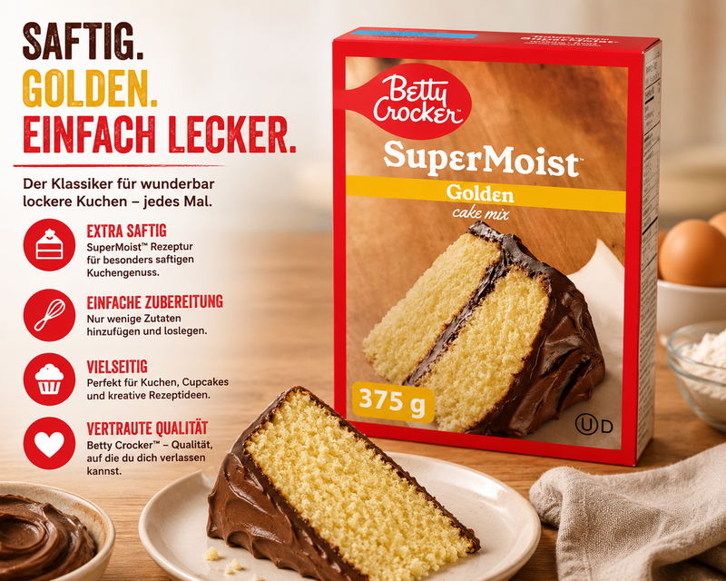 Betty Crocker - Super Moist Cake Mix "Butter Recipe/ Yellow“ (375 g)