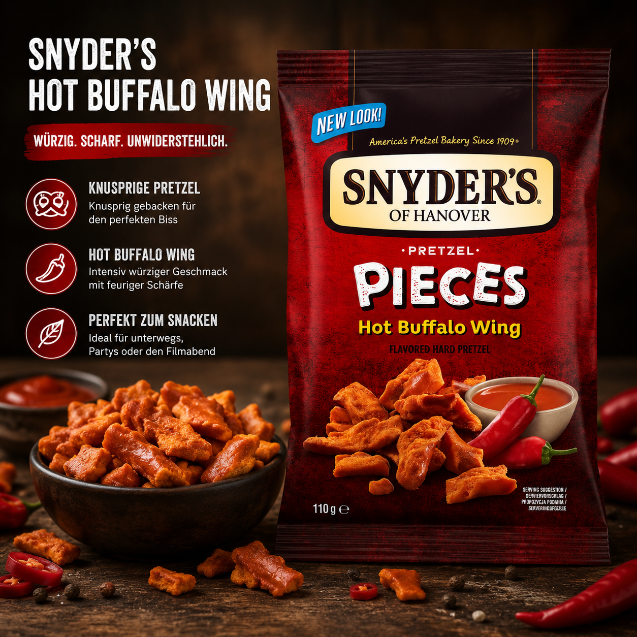 Snyder's - Pretzel Pieces "Hot Buffalo Wing" (110 g)