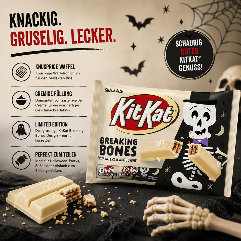 KitKat - Crisp Wafers "Breaking Bones" (277 g) - 19 Stück, einzeln verpackt