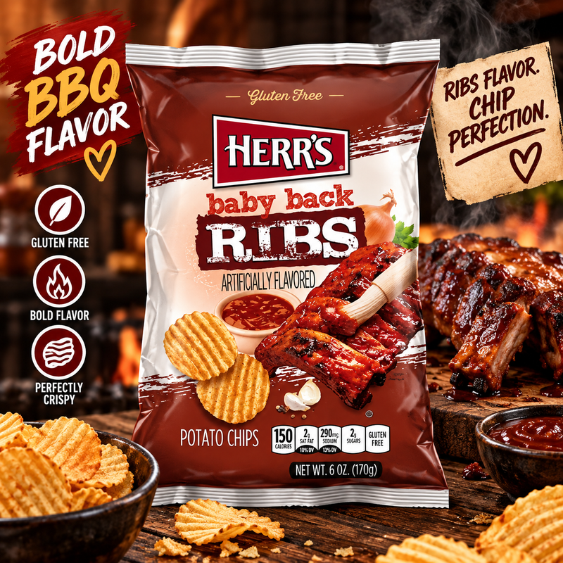 Herr's - Potato Chips "Baby Back Ribs" (170 g)