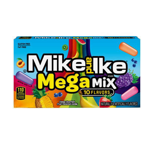 Mike and Ike - Chewy Flavored Candy "Mega Mix - 10 Flavors" (120 g)