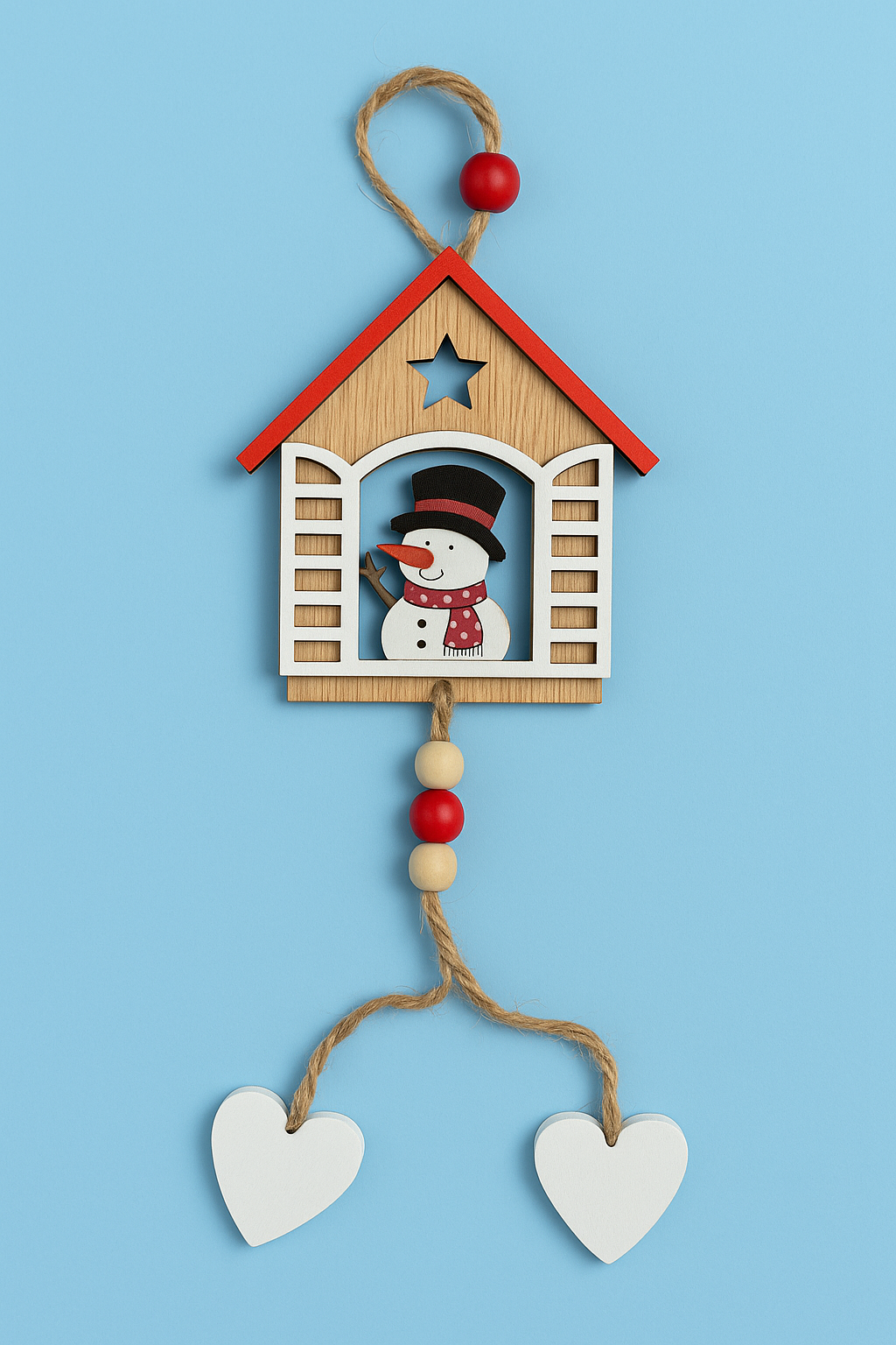 Weihnachtsanhänger Holzhaus (3 Designs)