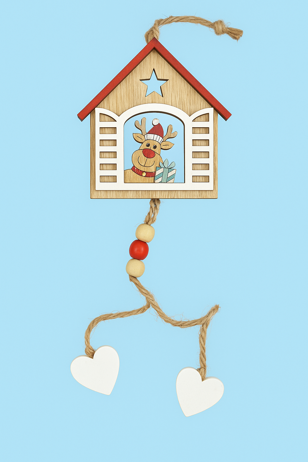 Weihnachtsanhänger Holzhaus (3 Designs)