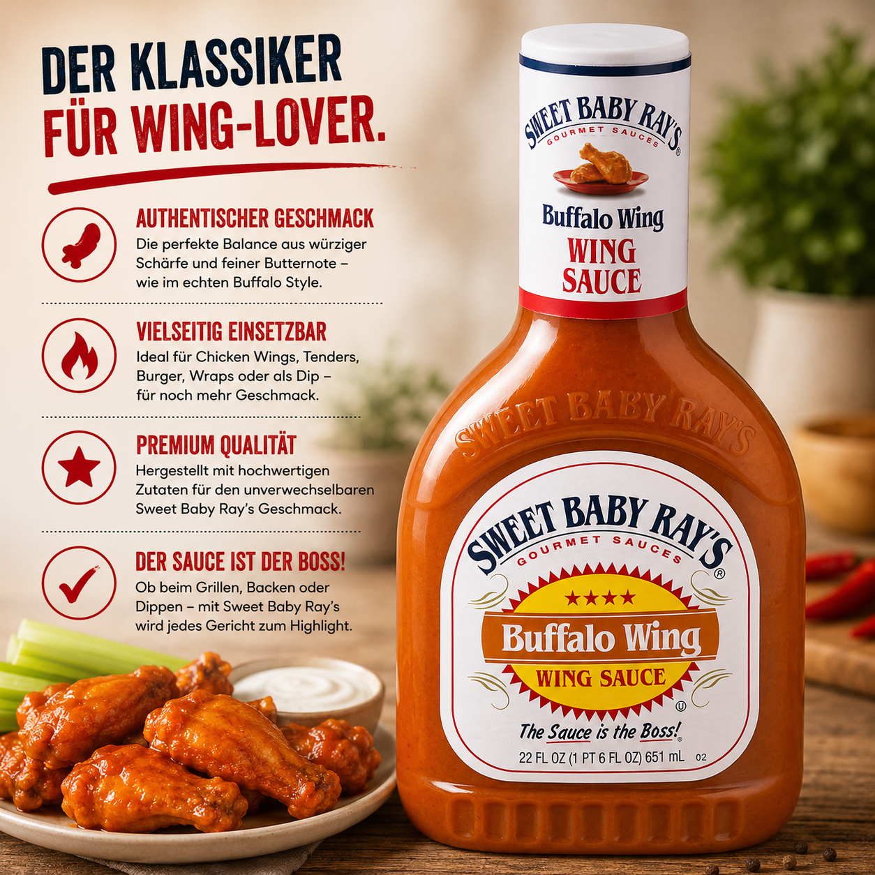 Sweet Baby Ray's - Barbecue Sauce "Buffalo Wing" (651 ml)
