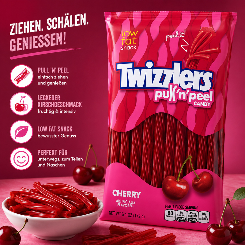 Twizzlers - pull'n'peel "Cherry" (172 g)