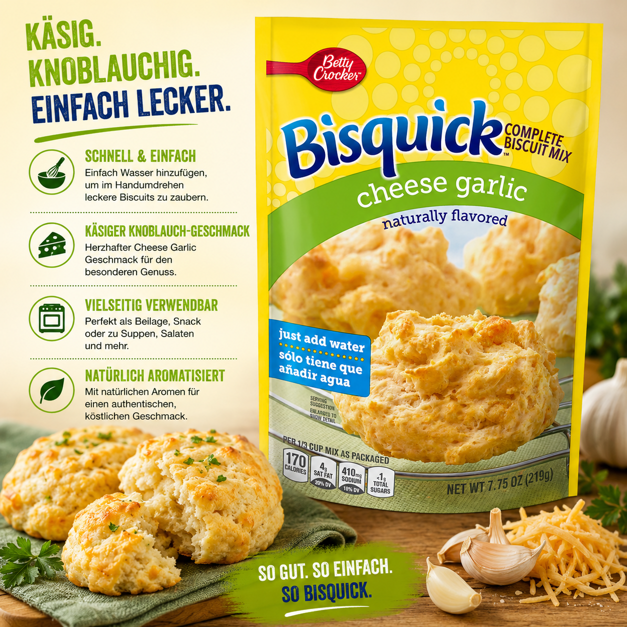 Betty Crocker - Bisquick Complete Biscuit Mix "Cheese Garlic" (219 g)