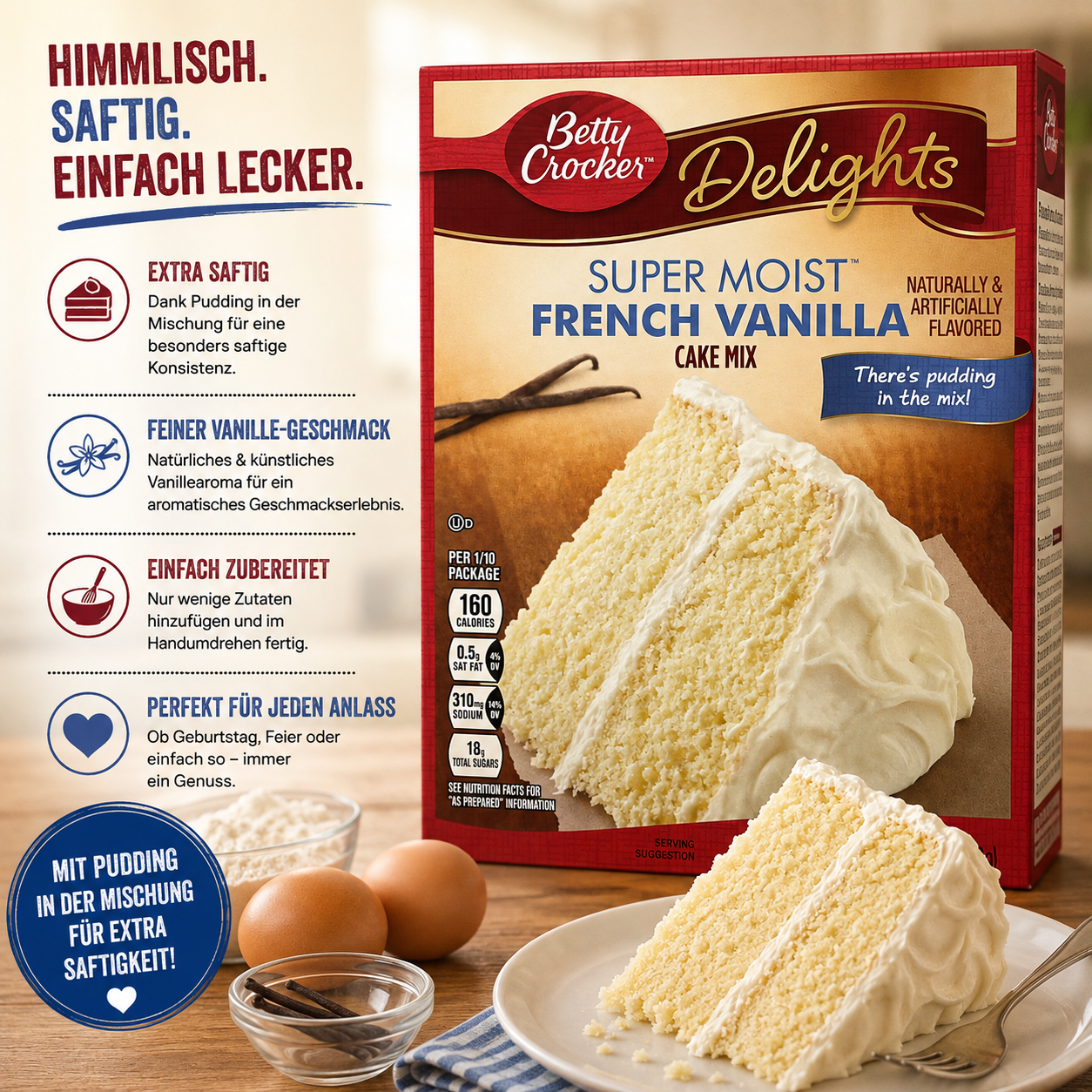 Betty Crocker - Super Moist Cake Mix "French Vanilla" (375 g)
