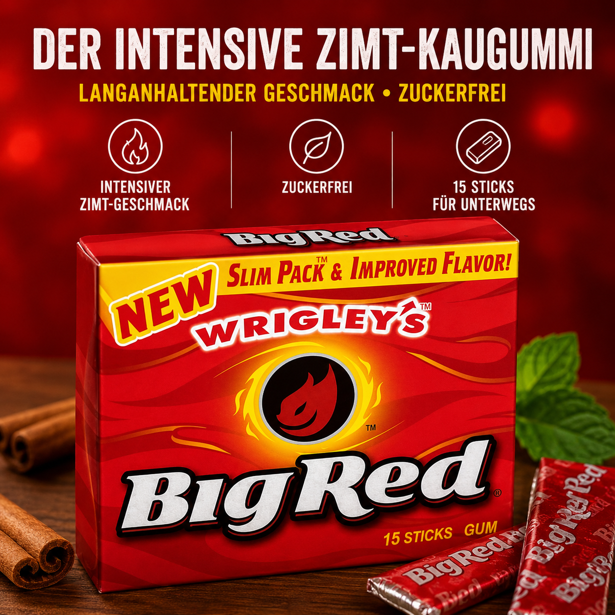 Wrigley's - Gum "Big Red" (15 Sticks)