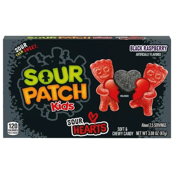 Sour Patch Kids - Soft & Chewy Candy "Sour Hearts Black Raspberry" (87 g)
