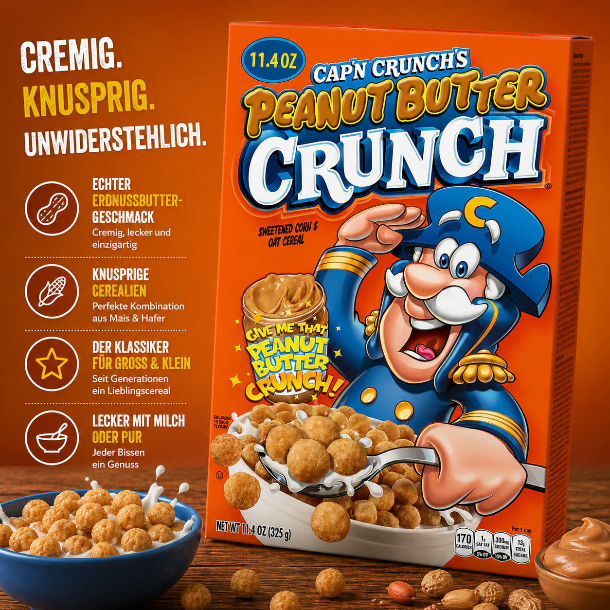 Cap'n Crunch's - Cereal "Peanut Butter Crunch" (355 g)
