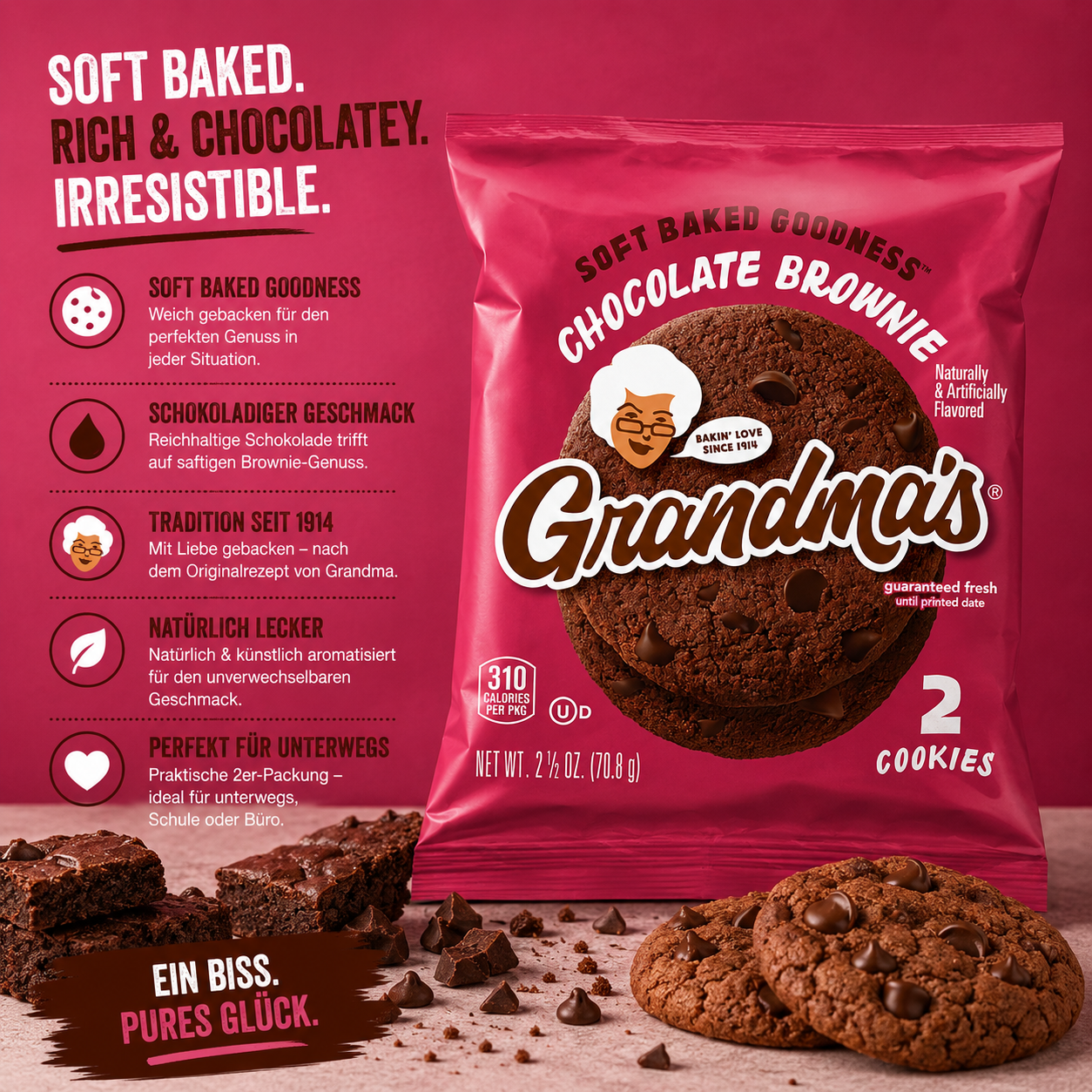 Grandma´s Cookies "Chocolate Brownie" (70,8 g)