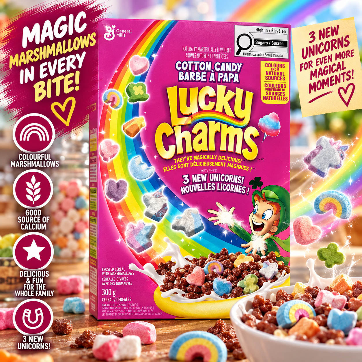 General Mills - Cereal "Lucky Charms COTTON CANDY" (300g)