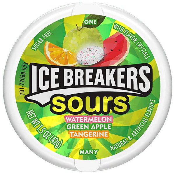 Ice Breakers - Sours Mints "Green Apple, Watermelon, Tangerine" (sugar free) (42 g)