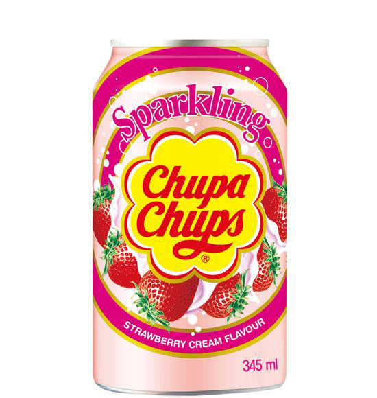 Chupa Chups - Sparkling "Strawberry & Cream Flavour" (345 ml)