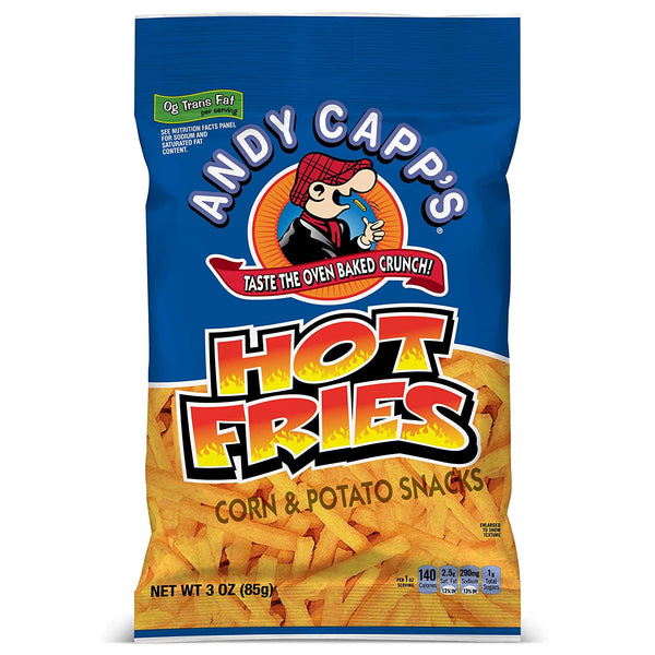 Andy Capp's - Corn & Potato Chips "Hot Fries" (85 g) (MHD überschritten!)