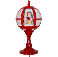 Tischlaterne mit Schnee (rund) - rot "Santa" (60 cm)